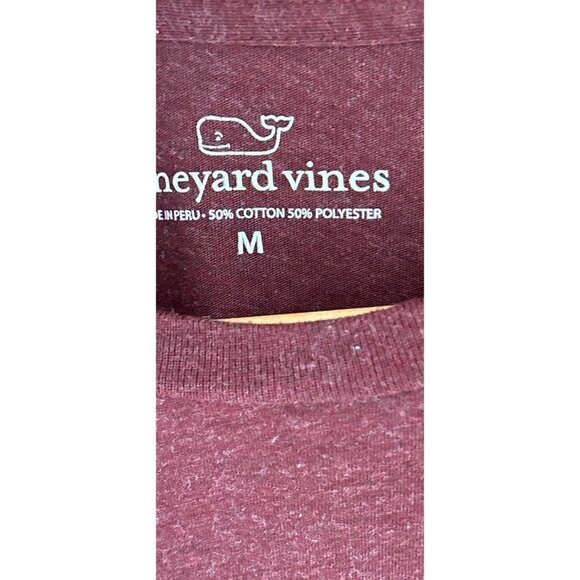 Vineyard Vines Long Sleeve Cotton Crewneck Tee Burgundy Size Med - Picture 4 of 5